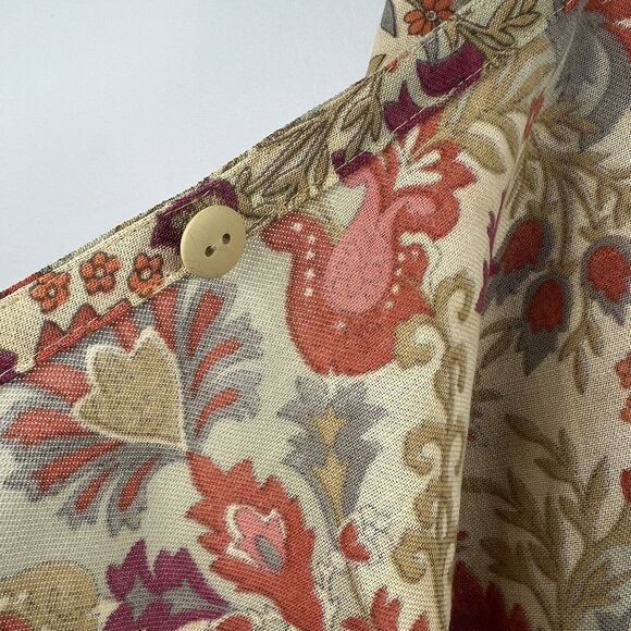 Talbots Vintage Tan Orange Floral Wrap Long Skirt Size 2 Wool - Picture 14 of 16